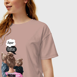 Футболка оверсайз женская Super Mama!, цвет: пыльно-розовый — фото 2