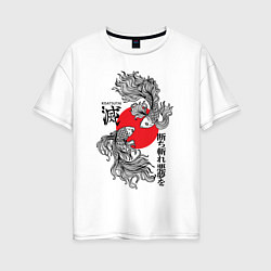 Женская футболка оверсайз Кисацутай - истребитель демонов