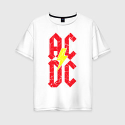 Футболка оверсайз женская AC DC logo, цвет: белый