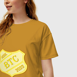 Футболка оверсайз женская Bitcoin 2023, цвет: горчичный — фото 2
