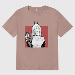 Футболка оверсайз женская Пауэр Chainsaw Man, цвет: пыльно-розовый