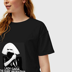 Футболка оверсайз женская Lady gaga the fame monster, цвет: черный — фото 2