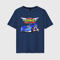 Женская футболка оверсайз Team Sonic racing - hedgehog