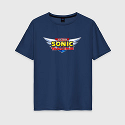 Футболка оверсайз женская Team Sonic racing - logo, цвет: тёмно-синий