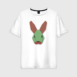Женская футболка оверсайз Лоскутный кролик
