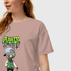 Футболка оверсайз женская Доктор Зомбосс, цвет: пыльно-розовый — фото 2