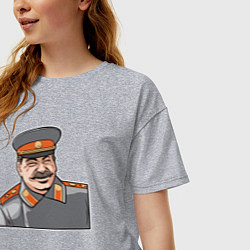 Футболка оверсайз женская Товарищ Сталин смеётся, цвет: меланж — фото 2
