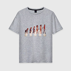 Женская футболка оверсайз Human evolution