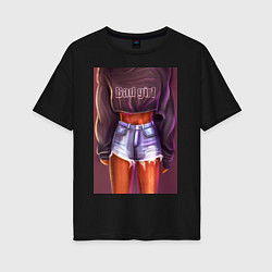 Женская футболка оверсайз Bad girl illustration