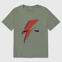 Женская футболка оверсайз Дэвид Боуи - молния