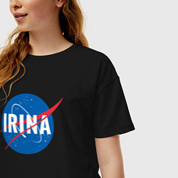 Футболка оверсайз женская Ирина в стиле NASA, цвет: черный — фото 2