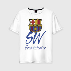 Женская футболка оверсайз Barcelona - Spain - sweeper