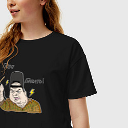 Футболка оверсайз женская Сварщик мем, цвет: черный — фото 2