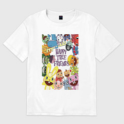 Женская футболка оверсайз Happy three friends - poster