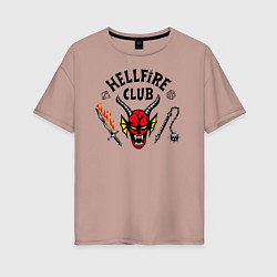 Женская футболка оверсайз Hellfire сlub art
