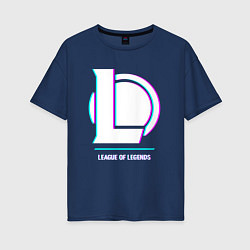 Женская футболка оверсайз League of Legends в стиле glitch и баги графики