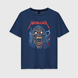 Женская футболка оверсайз Metallica skull