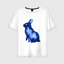 Женская футболка оверсайз Звездный силуэт кролика