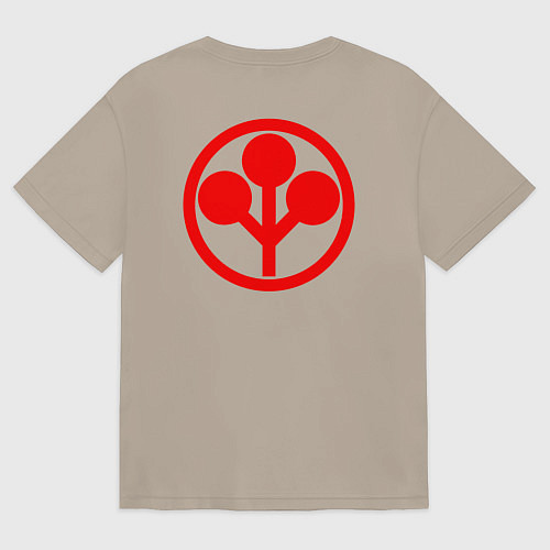 Женская футболка оверсайз Arasaka uniform / Миндальный – фото 2