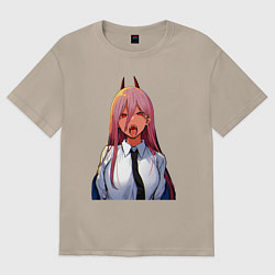 Женская футболка оверсайз Это же Пауэр - Человек бензопила