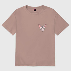 Футболка оверсайз женская Лысый сфинкс, цвет: пыльно-розовый