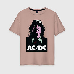 Женская футболка оверсайз Angus young - ACDC
