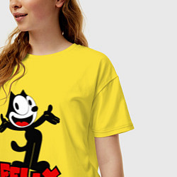 Футболка оверсайз женская Felix the cat, цвет: желтый — фото 2