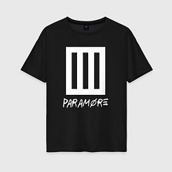 Женская футболка оверсайз Paramore логотип