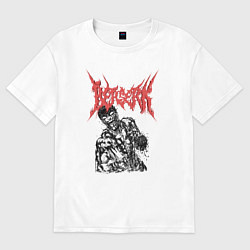 Женская футболка оверсайз Берсерк Гатс ярость metal