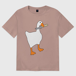 Футболка оверсайз женская Опасный гусь, цвет: пыльно-розовый