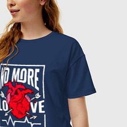 Футболка оверсайз женская Больше никакой любви в сердце, цвет: тёмно-синий — фото 2