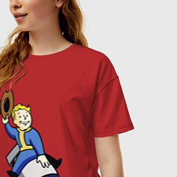 Футболка оверсайз женская Vault boy - bomb rider, цвет: красный — фото 2