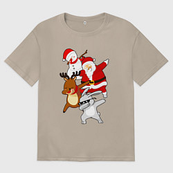 Футболка оверсайз женская Все герои нового года ДЭБуют, цвет: миндальный