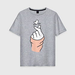 Женская футболка оверсайз Hand click