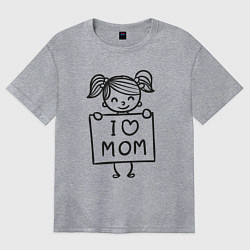 Женская футболка оверсайз Я люблю маму