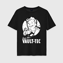 Женская футболка оверсайз Vault boy - join the vault tec