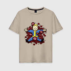 Футболка оверсайз женская Vault boy caps, цвет: миндальный