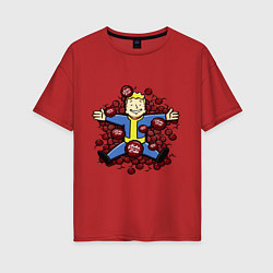 Футболка оверсайз женская Vault boy caps, цвет: красный