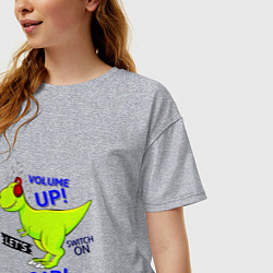 Футболка оверсайз женская Volume up lets switch on road, цвет: меланж — фото 2