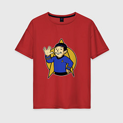 Футболка оверсайз женская Spoke - vault boy, цвет: красный