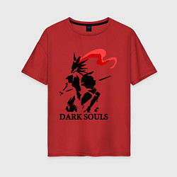 Футболка оверсайз женская Dark Souls, цвет: красный