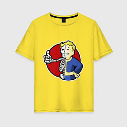 Женская футболка оверсайз Vault boy - skeleton