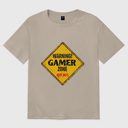 Футболка оверсайз женская Gamer zone - keep out, цвет: миндальный