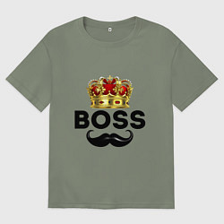 Женская футболка оверсайз BOSS и корона с усами