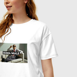 Футболка оверсайз женская Sigma male - Бэйтман, цвет: белый — фото 2