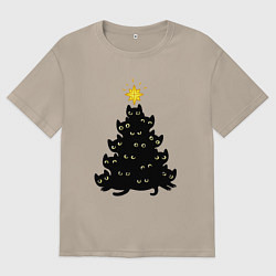 Футболка оверсайз женская Котоёлка, цвет: миндальный