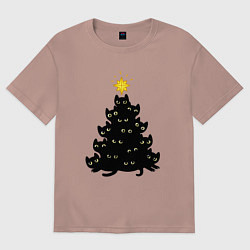 Футболка оверсайз женская Котоёлка, цвет: пыльно-розовый