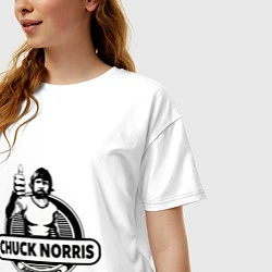Футболка оверсайз женская Chuck Norris approved, цвет: белый — фото 2