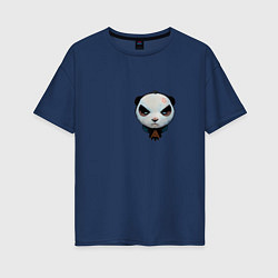 Футболка оверсайз женская Хмурый панда, цвет: тёмно-синий