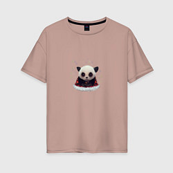 Женская футболка оверсайз Понурый панда